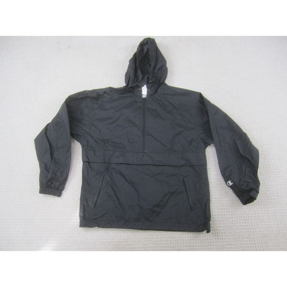 TCU Jacket Youth Large Black 12-14 Horned Frogs Half Zip Up Texas Christian Hood